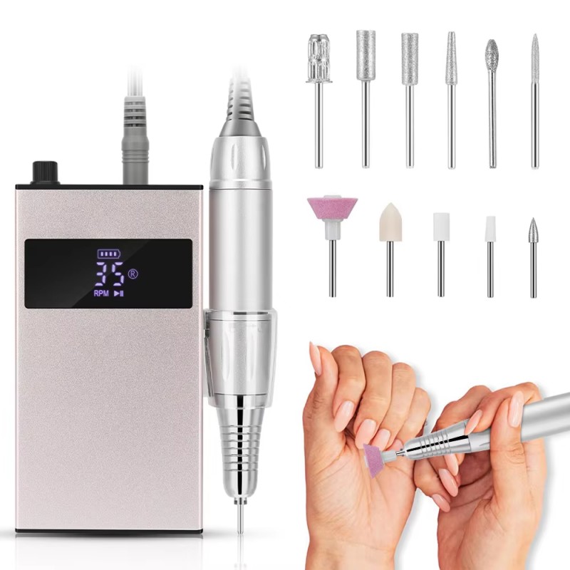 Düşük Gürültülü Taşınabilir Tırnak Matkap Seti